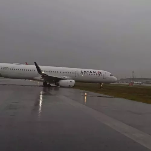 Avião derrapou após pouso em Florianópolis.
