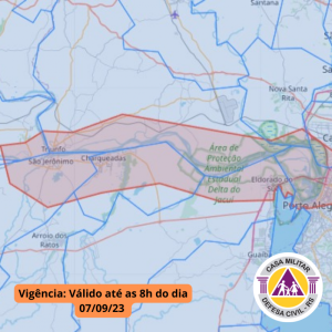 Defesa Civil alerta para inundação do rio Jacuí e Delta do Jacuí